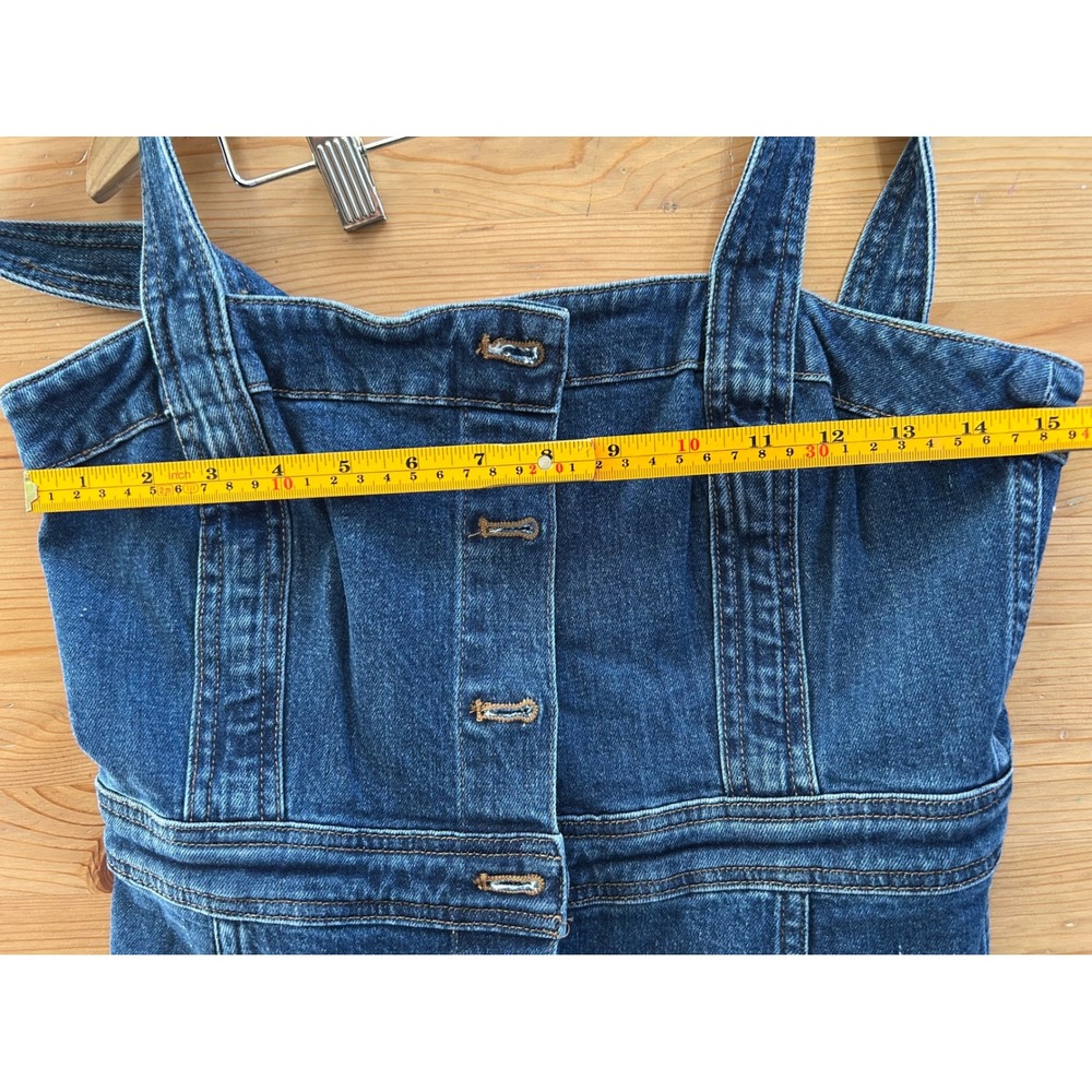 Madewell Denim Sz 8 Jean Button Midi Overall Jumper Cowgirl Cottagecore Dress - Picture 8 of 11